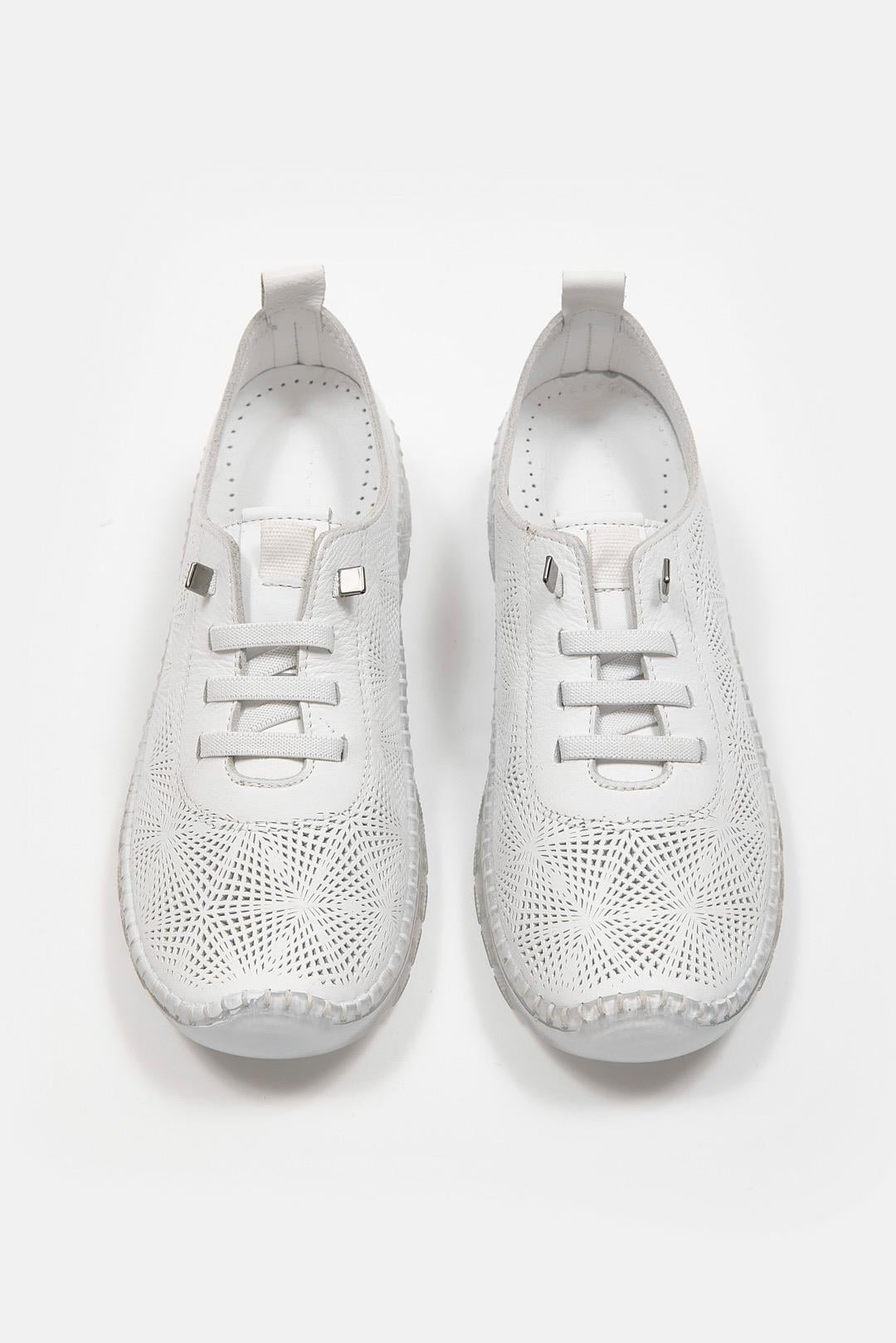Russa Beyaz Hakiki Deri Kadın Sneaker