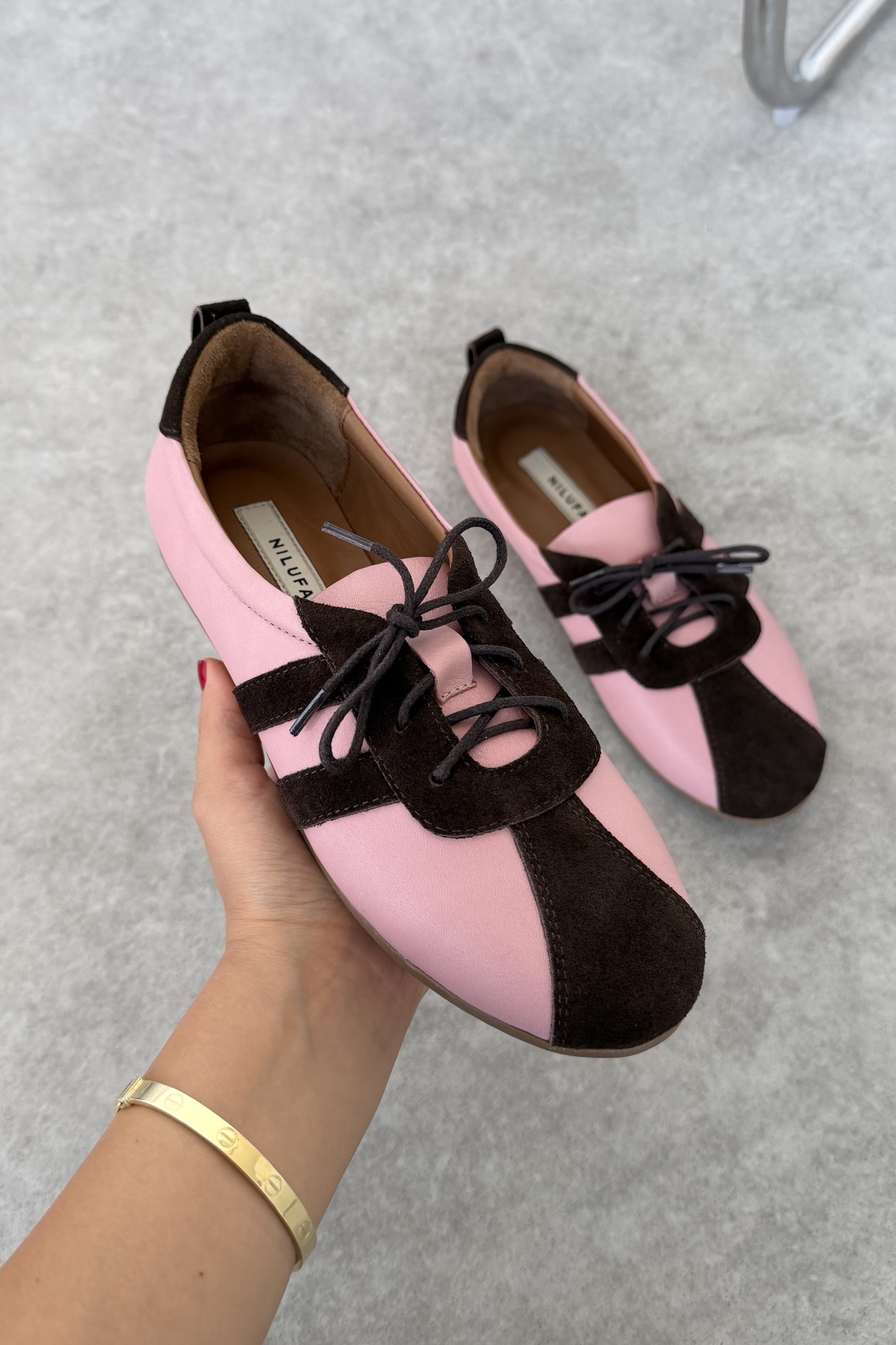 Solea Pembe Hakiki Deri Kadın Sneaker