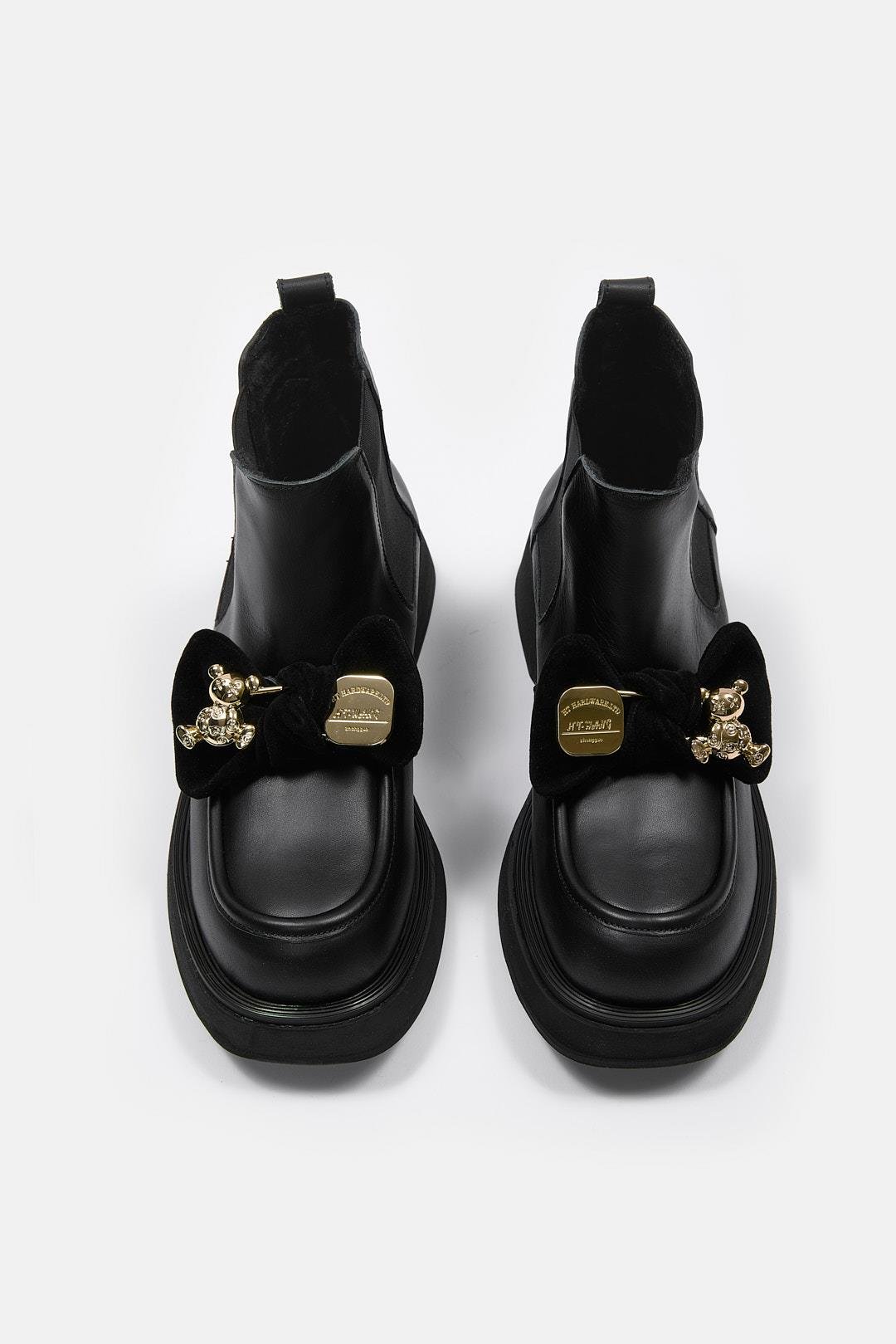 Teddy Siyah Hakiki Deri Kadın Bot