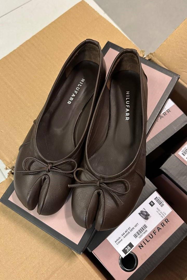 Tonya Kahve Hakiki Deri Kadın Babet