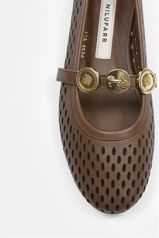 Alea Kahve Hakiki Deri Kadın Loafer Ayakkabı