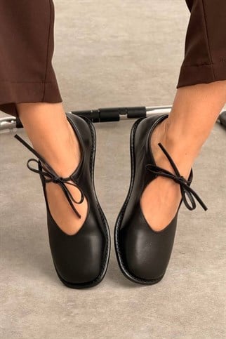 Alina Siyah Hakiki Deri Babet