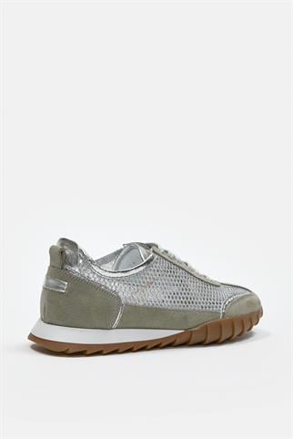 Gala Avokado Süet Hakiki Deri Fileli Kadın Sneaker