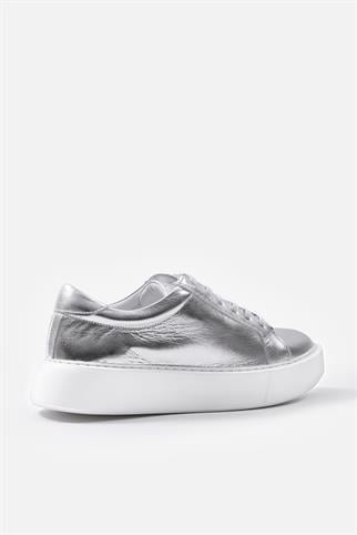 Julia Gümüş Hakiki Deri Kadın Sneaker