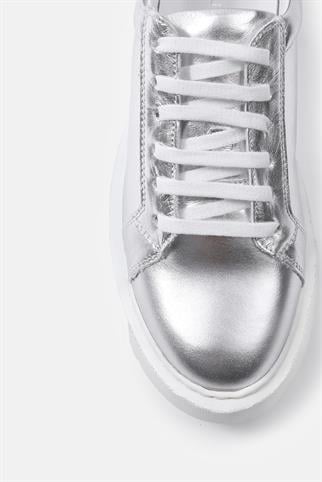Julia Gümüş Hakiki Deri Kadın Sneaker