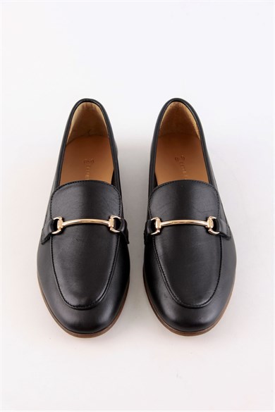 Livia Siyah Hakiki Deri Kadın Loafer