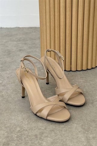 Loanna Nude Hakiki Deri Topuklu Ayakkabı