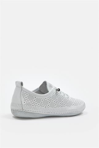 Mariable Beyaz Hakiki Deri Kadın Sneaker