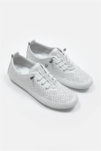 Mariable Beyaz Hakiki Deri Kadın Sneaker