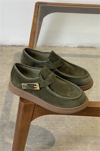 Marni Yeşil Süet Hakiki Deri Kadın Loafer Ayakkabı