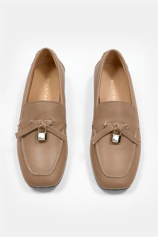Mata Nude Hakiki Deri Kadın Loafer