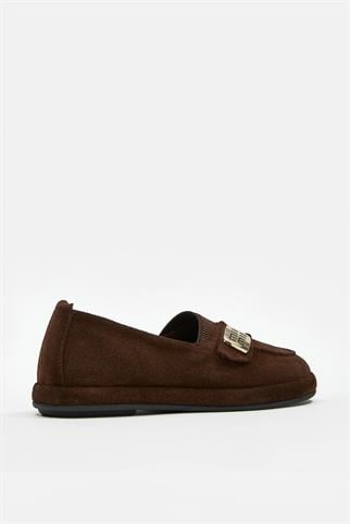 Mii Acı Kahve Hakiki Süet Kadın Loafer