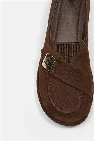 Mii Acı Kahve Hakiki Süet Kadın Loafer
