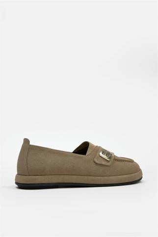 Mii Bej Hakiki Süet Kadın Loafer