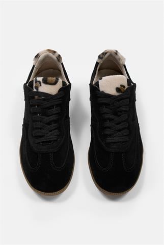 Mina Siyah Süet Hakiki Deri Kadın Sneaker