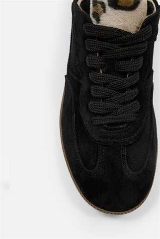 Mina Siyah Süet Hakiki Deri Kadın Sneaker