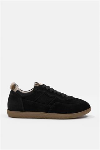 Mina Siyah Süet Hakiki Deri Kadın Sneaker