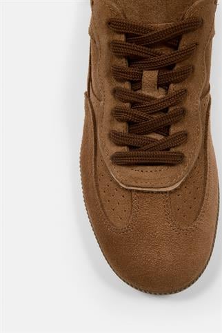 Mina Taba Süet Hakiki Deri Kadın Sneaker