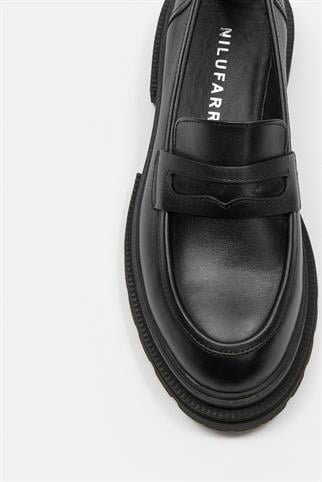Minka Siyah Hakiki Deri Kadın Loafer
