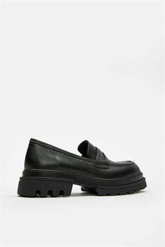 Minka Siyah Hakiki Deri Kadın Loafer