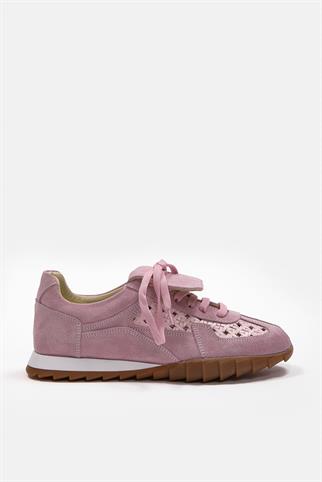 Minova Lila Hakiki Deri Kadın Sneaker