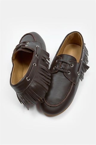 Moppy Kahve Hakiki Deri Kadın Loafer Ayakkabı