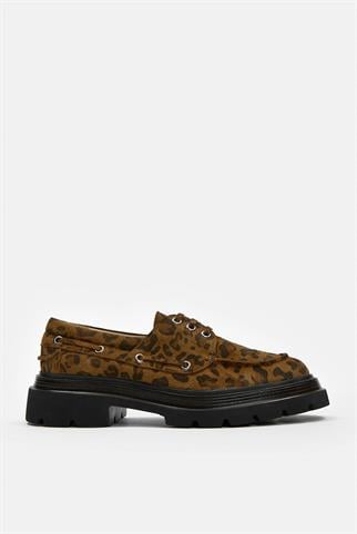 Rinda Leopar Süet Hakiki Deri Kadın Loafer