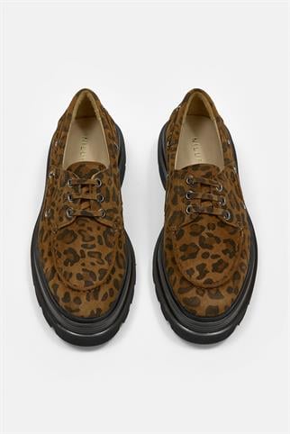 Rinda Leopar Süet Hakiki Deri Kadın Loafer