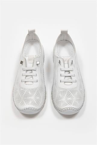 Russa Beyaz Hakiki Deri Kadın Sneaker