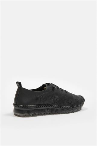 Russa Siyah Hakiki Deri Kadın Sneaker