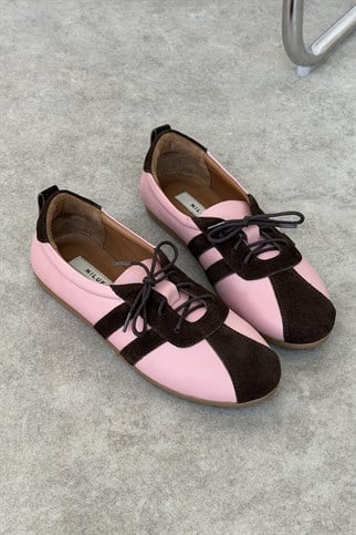Solea Pembe Hakiki Deri Kadın Sneaker