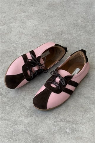 Solea Pembe Hakiki Deri Kadın Sneaker