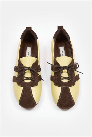Solea Sarı Deri Kadın Sneaker