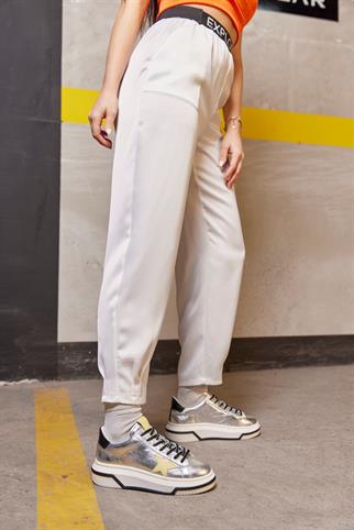 Sveta Gümüş Hakiki Deri Kadın Sneaker