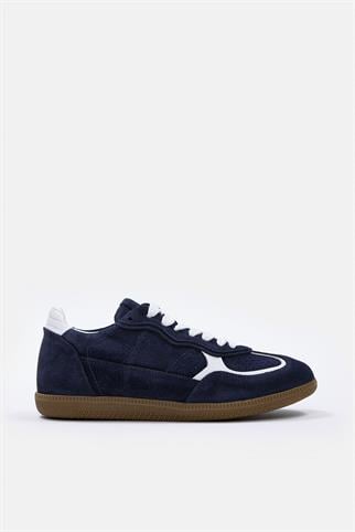 Team Lacivert Süet Hakiki Deri Kadın Sneaker
