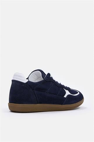 Team Lacivert Süet Hakiki Deri Kadın Sneaker