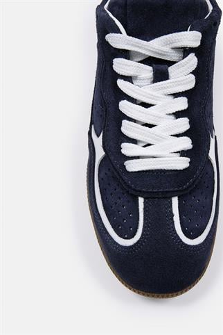 Team Lacivert Süet Hakiki Deri Kadın Sneaker