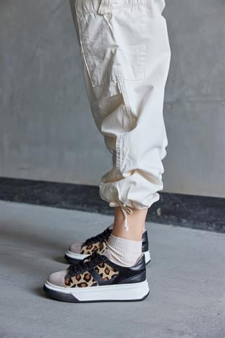 Tyler Leopar Hakiki Deri Kadın Sneaker