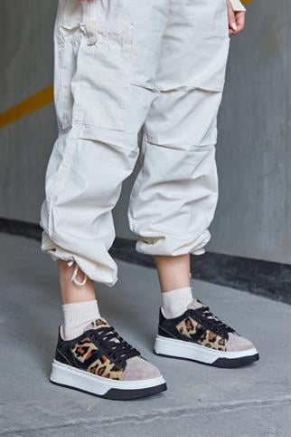 Tyler Leopar Hakiki Deri Kadın Sneaker