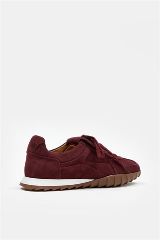 Welissa Bordo Süet Hakiki Deri Kadın Sneaker