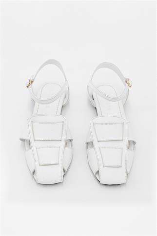 Winx White Genuine Leather Womens Ballerinas