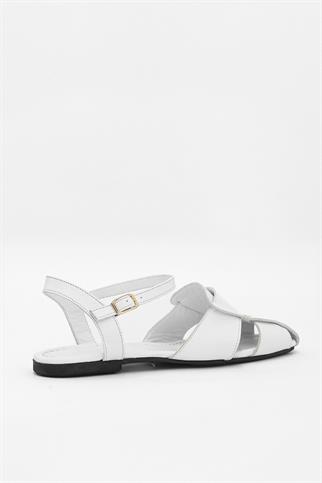 Winx White Genuine Leather Womens Ballerinas