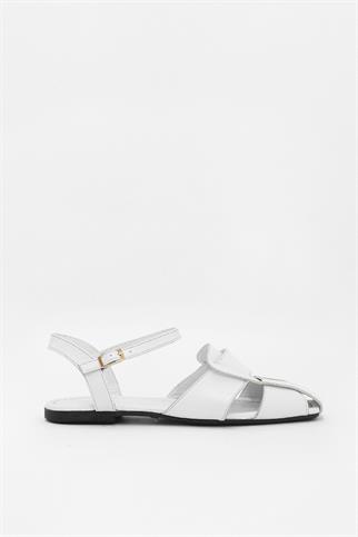 Winx White Genuine Leather Womens Ballerinas