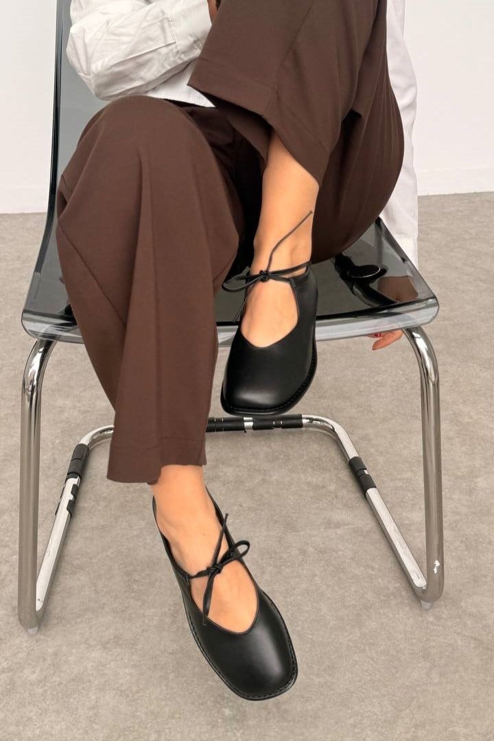 Alina Siyah Hakiki Deri Babet