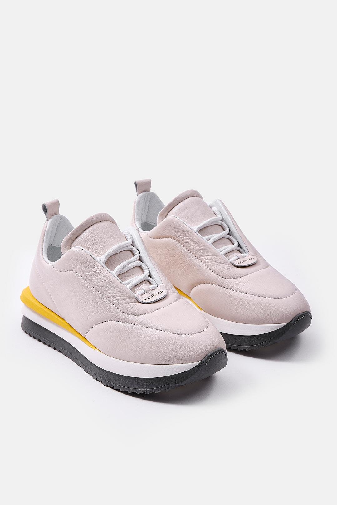Balla Pudra Hakiki Deri Kadın Sneaker