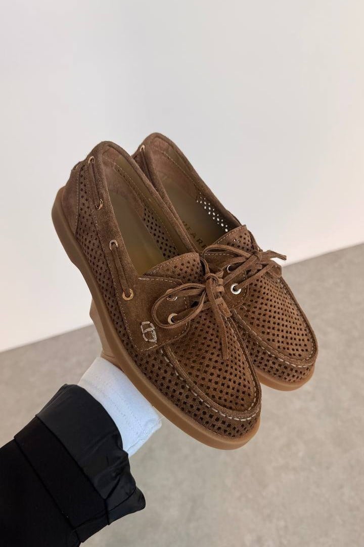 Begloo Sigaro Süet Hakiki Deri Kadın Loafer Ayakkabı