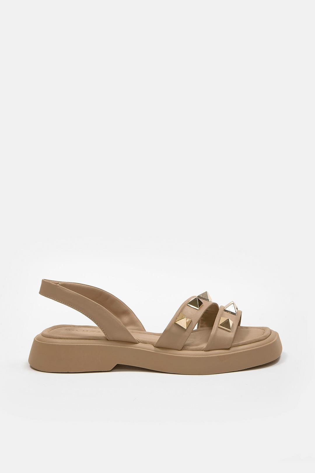 Bella Nude Hakiki Deri Kadın Sandalet