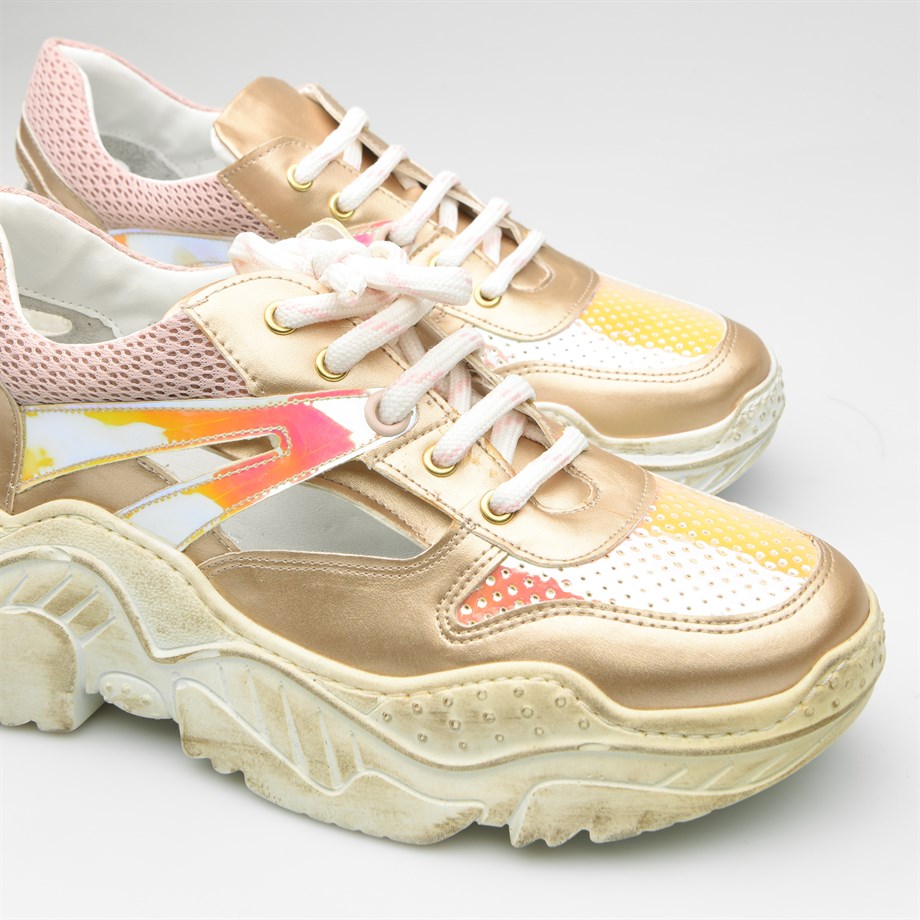 Briella Powder Pink Multi Color Leather Sneakers