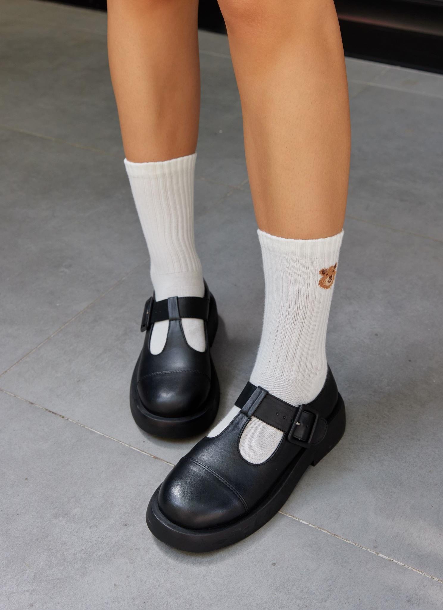 Bunny Siyah Hakiki Deri Kadın Loafer