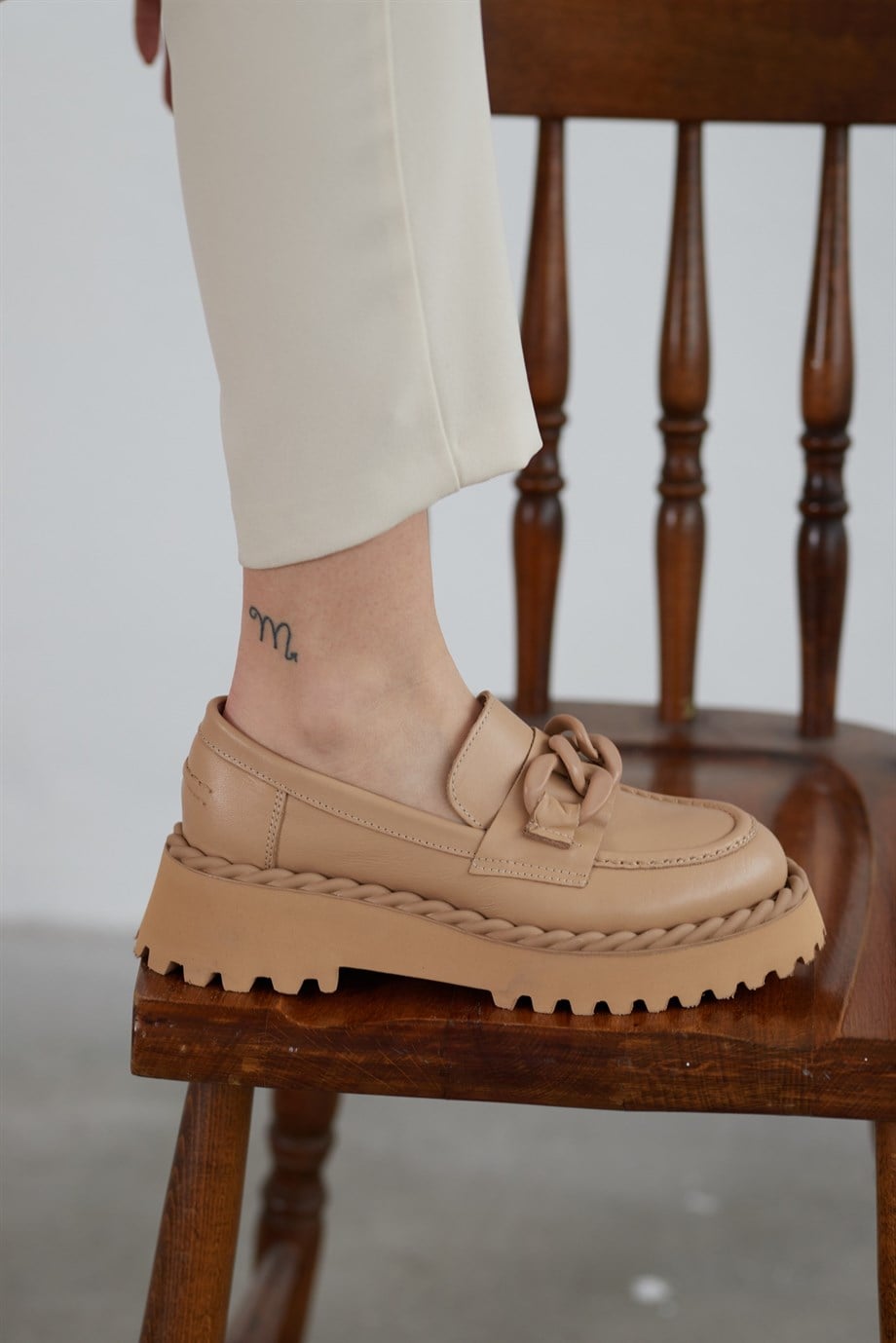 Eliza Camel Hakiki Deri Kadın Loafer